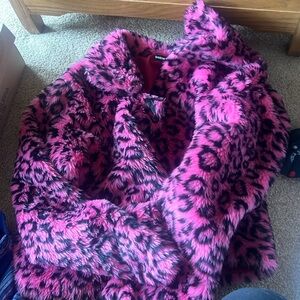 Pink and Black Cheetah Print Heavy Jacket
